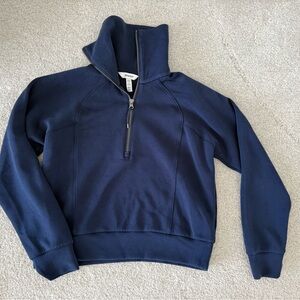 SPANX Air Essentials Women's Navy Half-Zip Jacket & Wide leg Pant Set